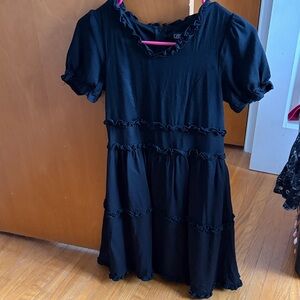 EUC Black girls Dress with Ruffle Details. Size 12.